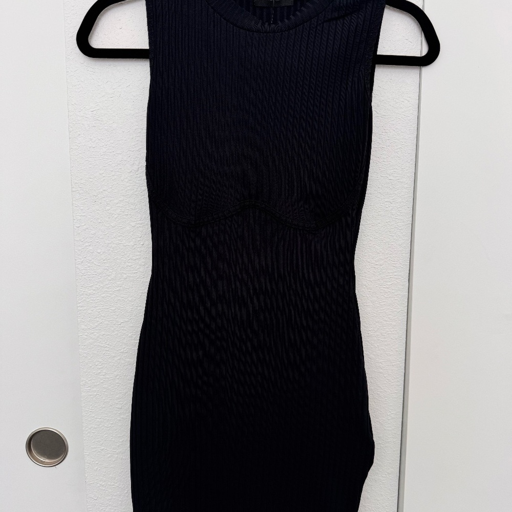 Pretty Little Thing - Shape Black Rib Bust Detail Bodycon | Black |size  (NWT)